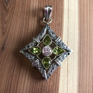 925 sterling silver Peridot statement pendant